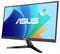 Ein ASUS-Monitor mit buntem Hintergrund und weißem ASUS-Logo auf dem Bildschirm. Der Monitor hat ein schwarzes Gehäuse und einen schmalen Standfuß.