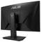 'Rückansicht eines ASUS Monitors auf einem Standfuß, mit Markenlogo oben und Hinweis auf Gaming-Spezifikation auf der Halterung.'