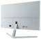 Ein weißer All-in-One-Computer von hinten, zeigt den Ständer und Anschlüsse für HDMI und USB-C.