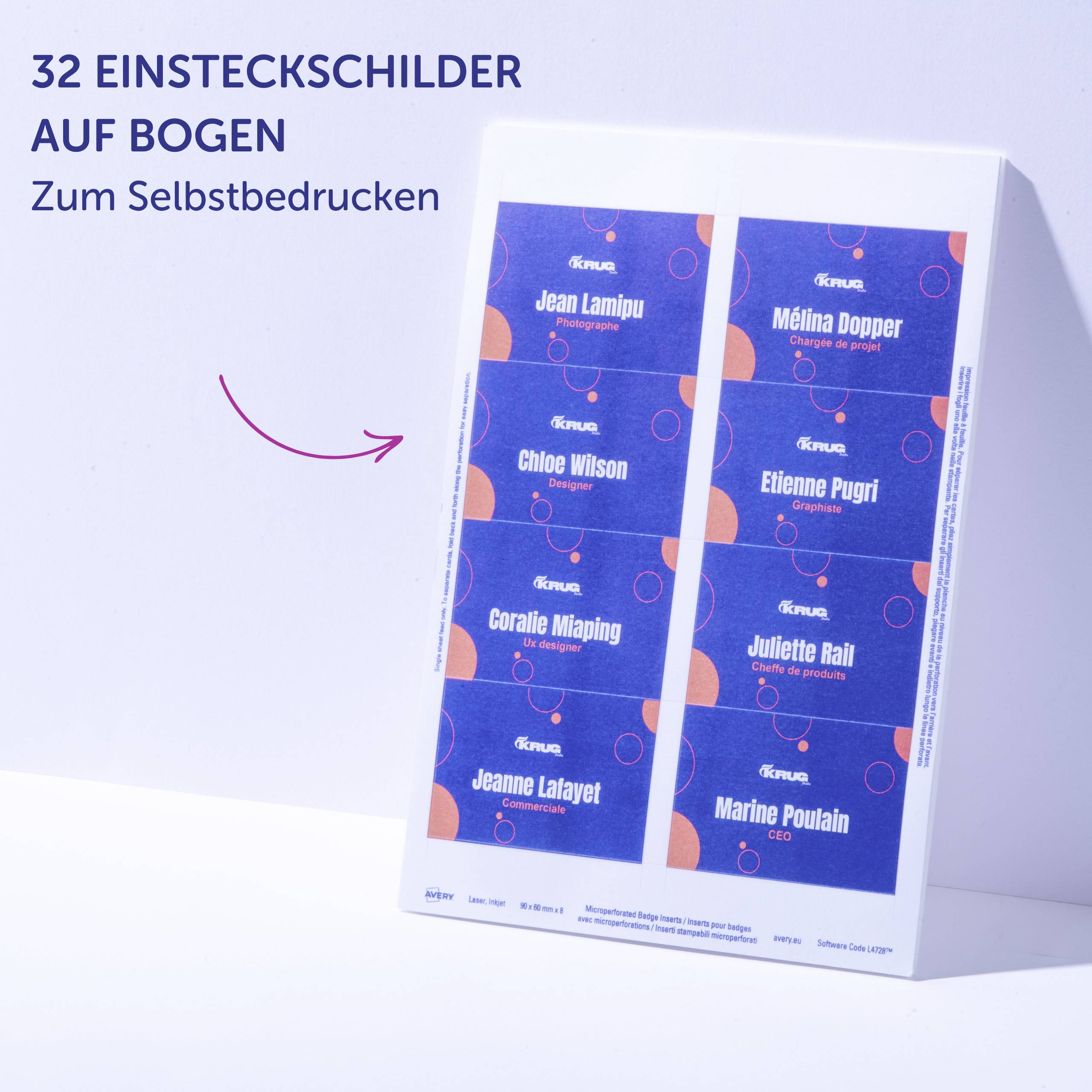 Avery-Zweckform 4822 Namensschild (B x H) 90 mm x 60 mm 25 St.-11