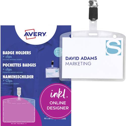 Avery-Zweckform 4822 Namensschild (B x H) 90 mm x 60 mm 25 St.