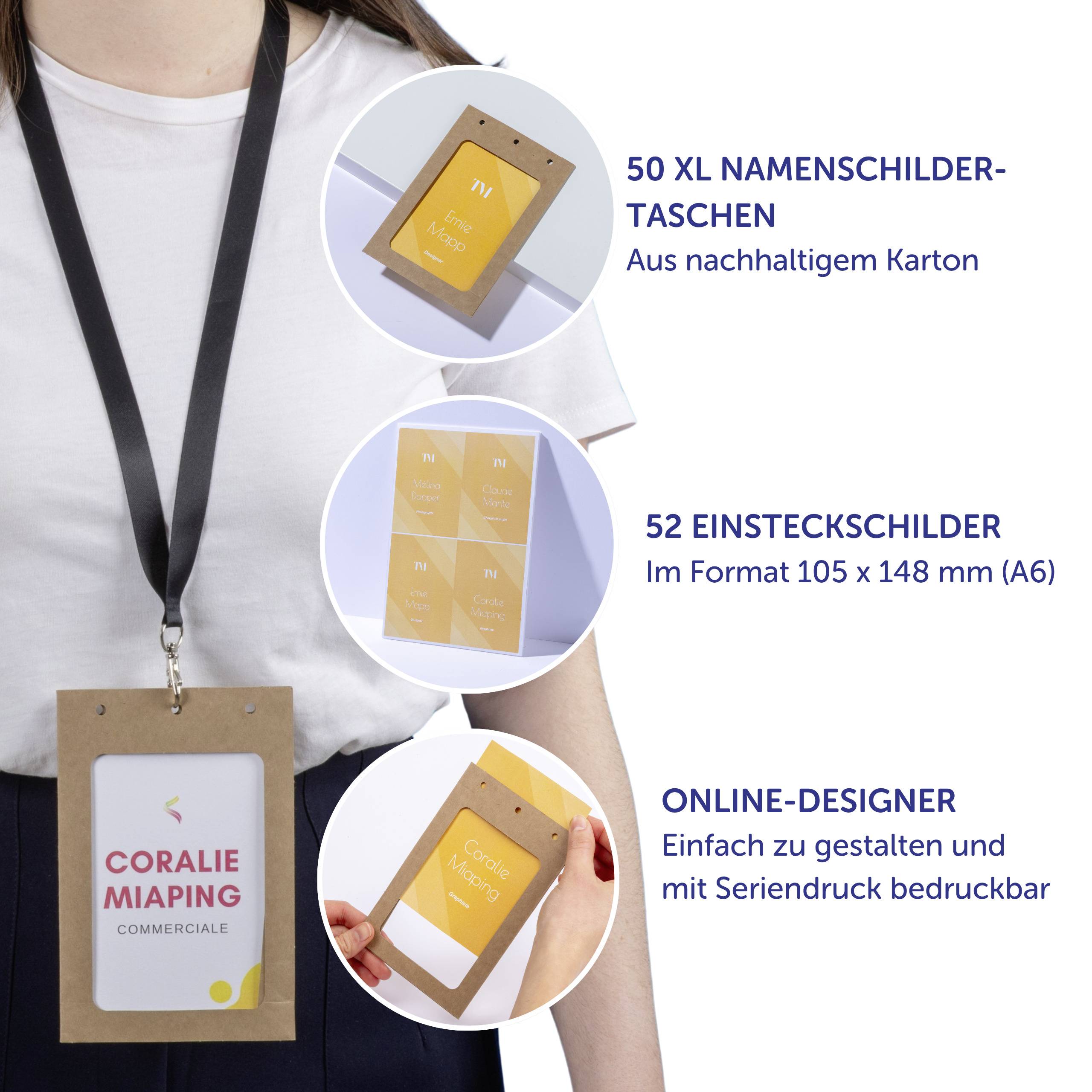 Avery-Zweckform 4839XL Einsteckschild Namensschild (B x H) 148 mm x 105 mm 50 St.-6