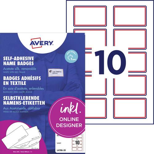 Avery-Zweckform L4786-20 Namensschild Kennzeichnungsetiketten (B x H) 85 mm x 50 mm 200 St.