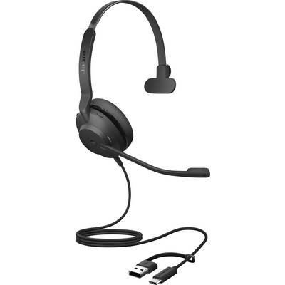Jabra Evolve2 30 SE Telefon On Ear Headset kabelgebunden Mono Schwarz Mikrofon-Rauschunterdrückung, Noise Cancelling Hea