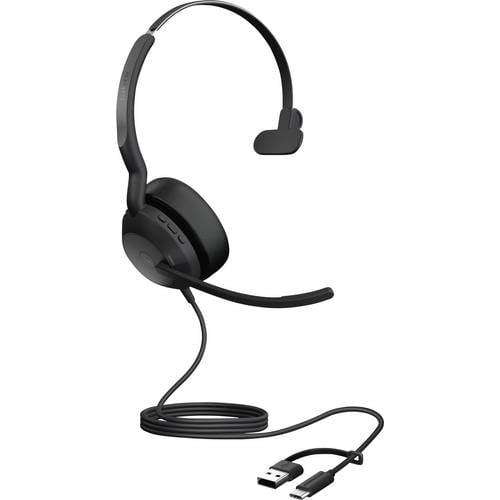 Thumbnail - Jabra Evolve2 50 On Ear Headset kabelgebunden Mono Schwarz Mikrofon-Rauschunterdrückung, Noise Cancelling Headset, Mono,...
