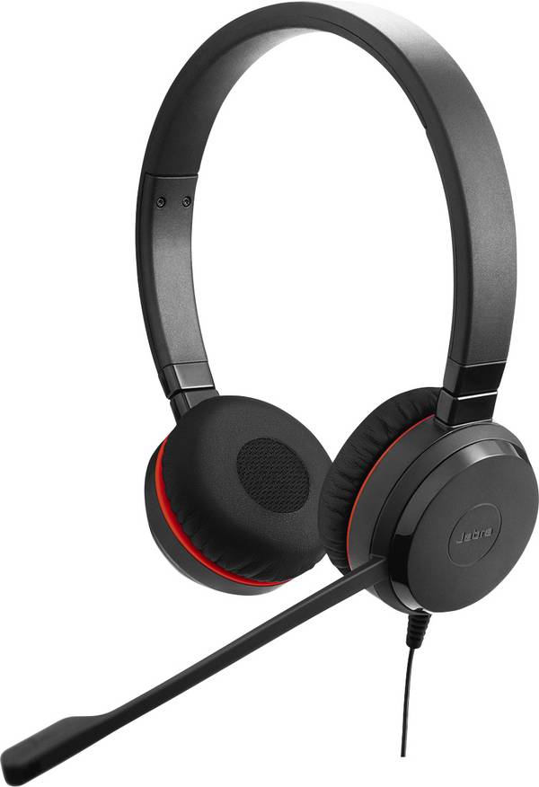 Jabra Evolve 20  On Ear Headset kabelgebunden Stereo Schwarz Noise Cancelling, Mikrofon-Rauschunterdrückung Headset, Mono Telefon