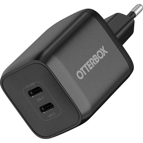 Otterbox Wall USB Ladegerät 65 W 2x USB-C® PPS, USB PD 3.0, USB PD Schwarz GaN, ohne Kabel, Schnellladegerät