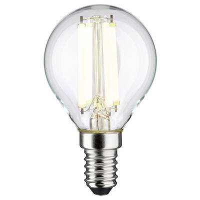 Eine einzelne LED-Glühbirne mit klarem Glas und sichtbarem Filament, geeignet für den Einsatz in traditionellen Leuchten.