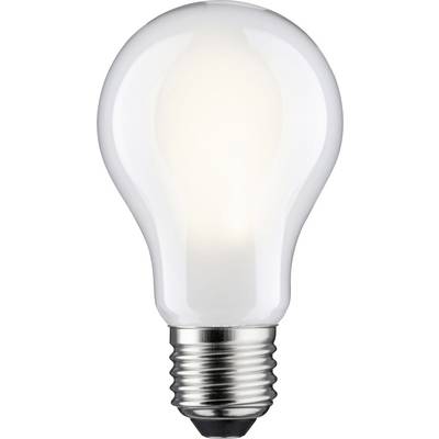 Glühbirne, eingeschaltet; strahlt helles Licht ab. Silberne Fassung, Standardform. Beleuchtungsobjekt, elektrisch betrieben.