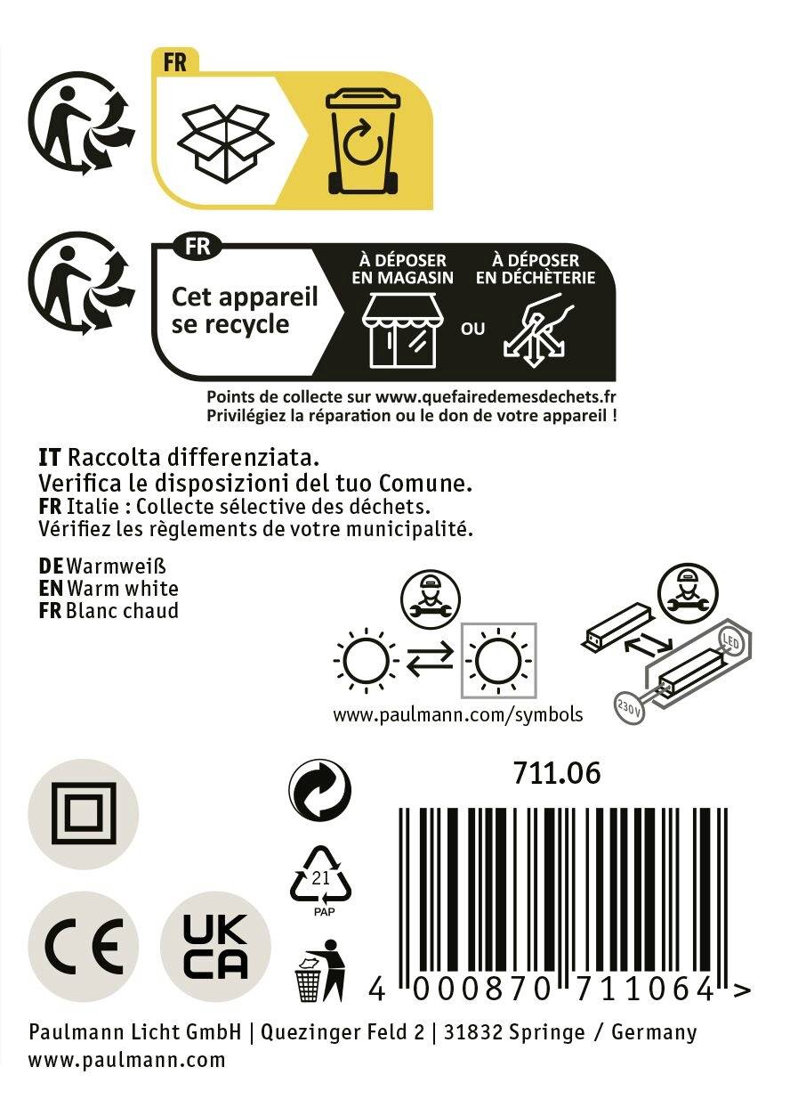 'Dieses Gerät ist recycelbar.' Infos über Mülltrennung, Symbolerklärung, Recyclinghinweise, Energieeffizienzzeichen, Firmeninformation.