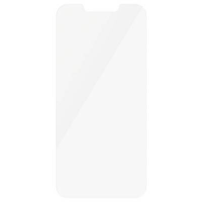 Ein transparentes Schutzglas für ein Smartphone-Display, das die rechteckige Form mit abgerundeten Ecken zeigt.