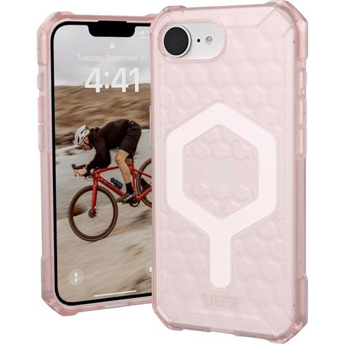 Urban Armor Gear Essential Armor Outdoorcase Apple iPhone 16e Rosa, Transparent Induktives Laden, MagSafe kompatibel, St...