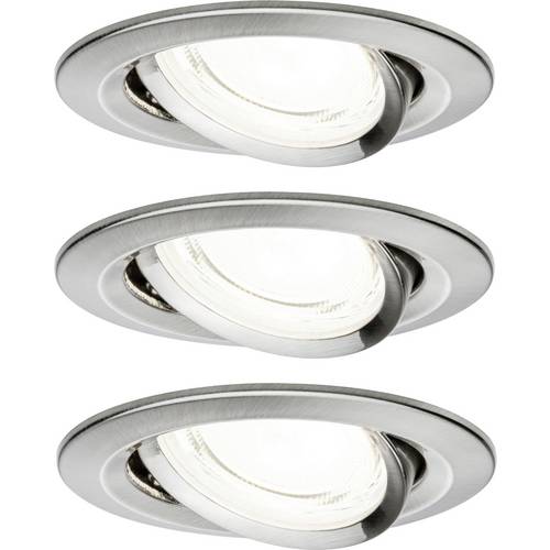 Paulmann 92456 Nova Coin LED-Einbauleuchte 3er Set LED 2.8 W Eisen (gebürstet)