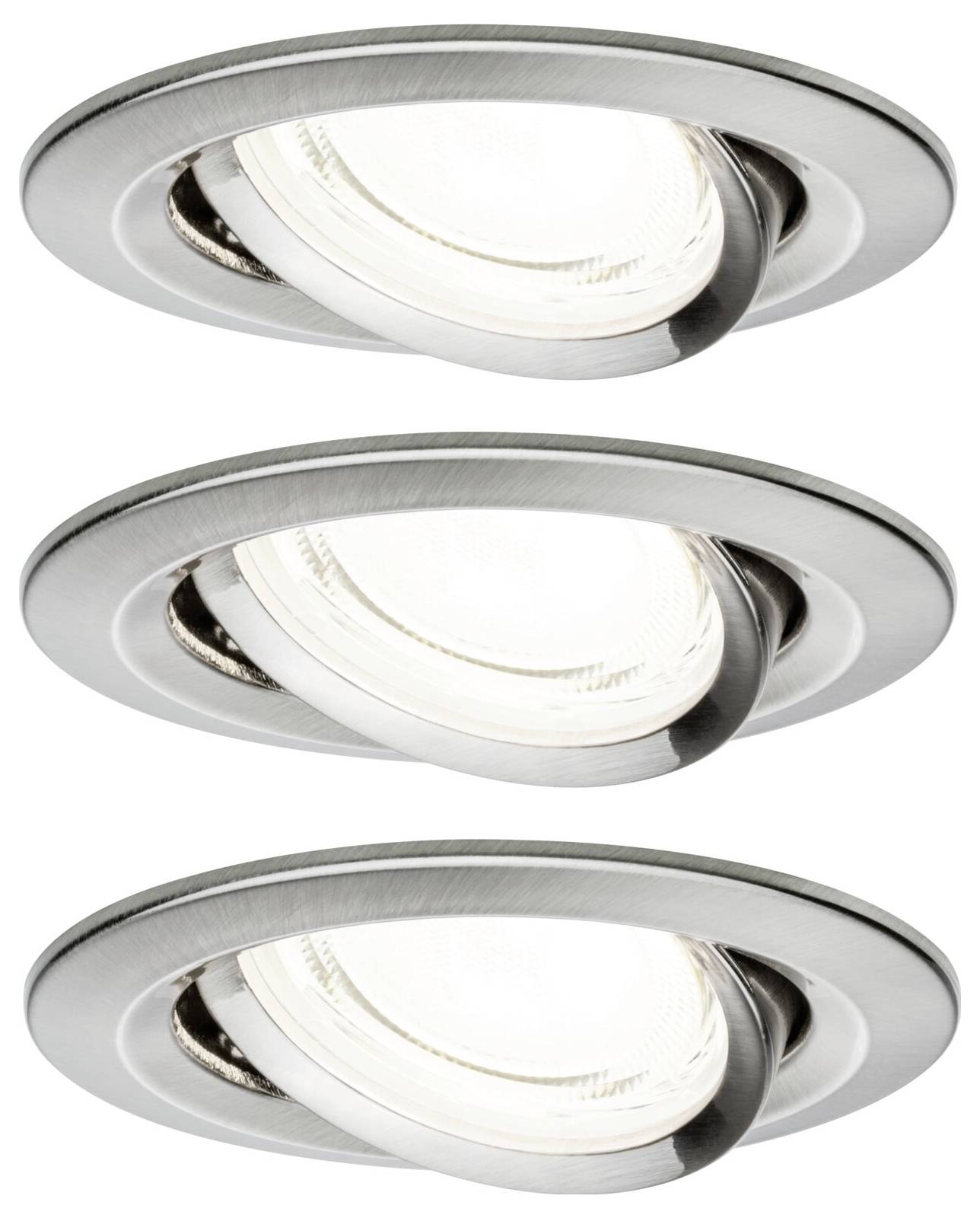Paulmann 92456 Nova Coin LED-Einbauleuchte 3er Set LED 2.8 W Eisen (gebürstet)-1