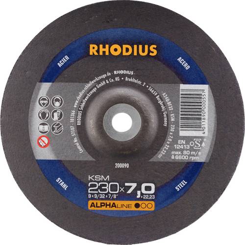 Thumbnail - Rhodius 200090 Schruppscheibe Durchmesser 230 mm Bohrungs-Ø 22.23 mm Stahl 1 St.