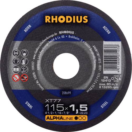 Rhodius 208699 Trennscheibe gerade 115 mm 1 St. Stahl