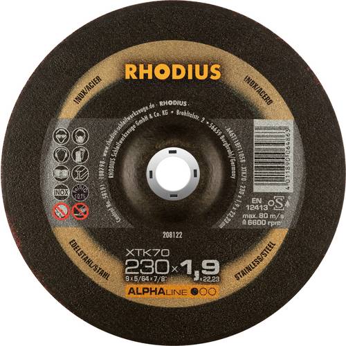 Rhodius 208122 Trennscheibe gekröpft 230 mm 1 St. Edelstahl, Stahl
