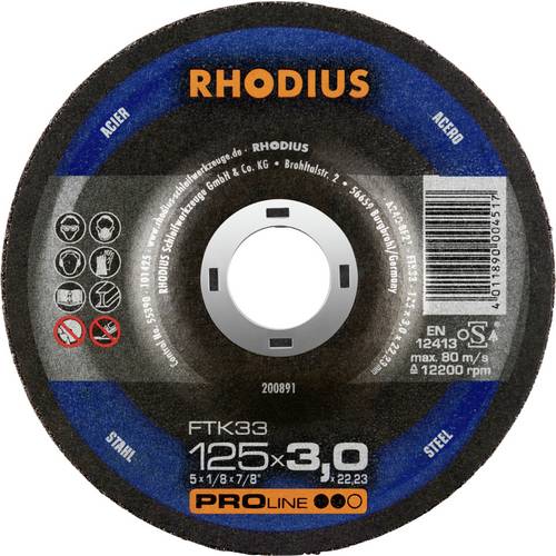 Rhodius 200891 Trennscheibe gekröpft 125 mm 1 St. Stahl