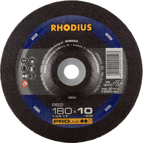 Rhodius 200266 Schruppscheibe Durchmesser 180 mm Bohrungs-Ø 22.23 mm Stahl 1 St.