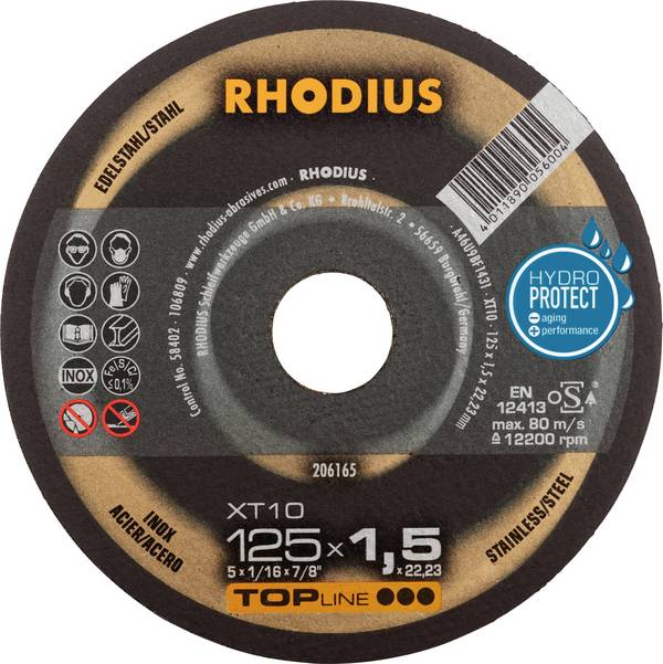 Rhodius XT10 206165 Trennscheibe gerade 125 mm 1 St. Edelstahl, Stahl
