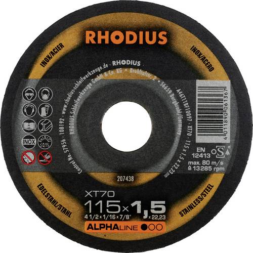 Thumbnail - Rhodius 207438 Trennscheibe gerade 115 mm 1 St. Edelstahl, Stahl