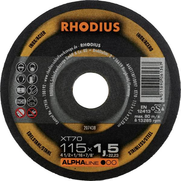 Rhodius 207438 Trennscheibe gerade 115 mm 1 St. Edelstahl, Stahl