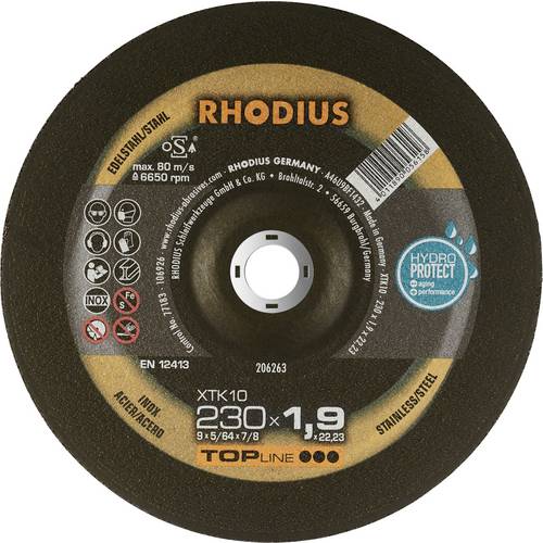 Rhodius XT10 206263 Trennscheibe gekröpft 230 mm 1 St. Edelstahl, Stahl