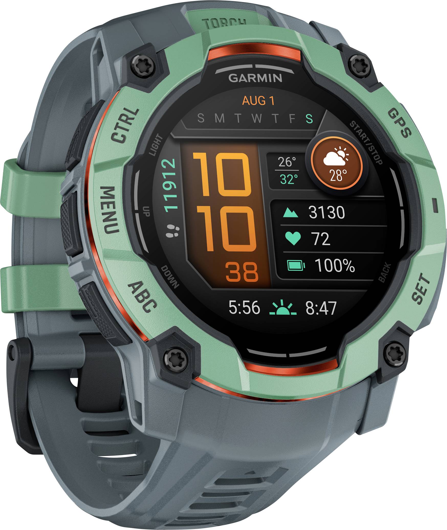Garmin Instinct® 3 AMOLED - 50 mm Twilight/Neo Tropic Smartwatch Tropical Green
