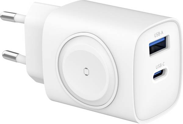 Eaxus Ladestation 3in1 USB Ladestation 22.0 W 1x USB-A, 1x USB-C®, 1x Apple MagSafe Fast Charge, Magsafe Weiß Innenbereich Wireless Charger, Schnellladegerät
