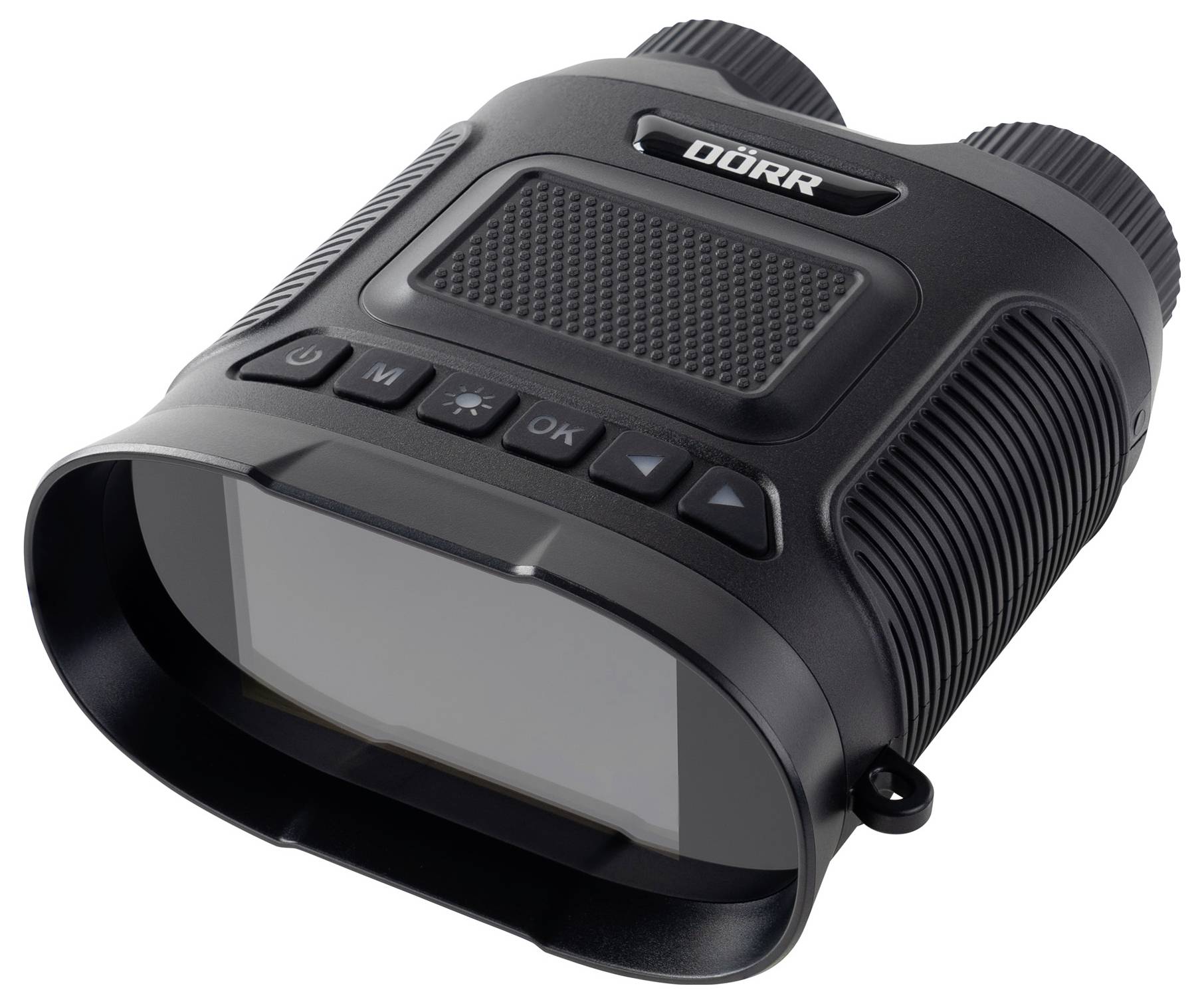 Nachtsichtgerät mit mehreren Tasten auf der Vorderseite und Okularen oben, geeignet für Beobachtungen bei Dunkelheit.