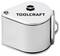 'TOOLCRAFT' Branding auf einem silbernen Maßband mit zylindrischem Design.