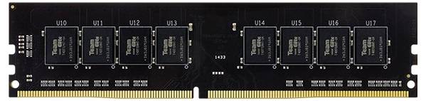 Ein RAM-Modul mit acht Speicherchips auf einer Leiterplatte, verwendet zur temporären Speicherung in Computern.