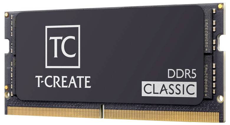 DDR5-RAM-Modul mit T-Create-Logo und 'CLASSIC'-Aufschrift. Modul für leistungsstarke Computer, optimiert für Geschwindigkeit und Effizienz.