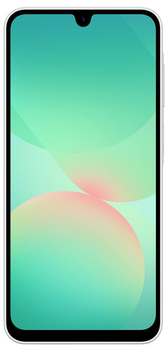 Ein Smartphone mit einem grünen Hintergrundbild auf dem Bildschirm, keine sichtbaren Apps oder Widgets.