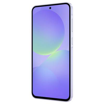 Abbildung eines modernen Smartphones mit randlosem Design und Display in Pastellfarben.