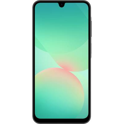 Ein Smartphone mit einem grünen und rosa Hintergrund auf dem Display.