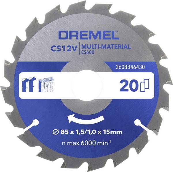 Dremel DREMEL Multi Material Kreissägeblatt 85mm CS600 2608846430 Kreissägeblatt 85 mm 1 St.