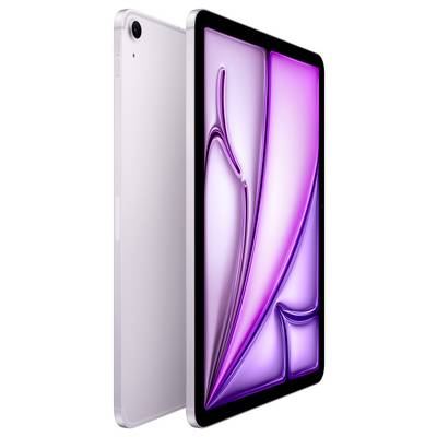 Ein Tablet mit dünnem Rahmen und lila Lichtwellen auf dem Bildschirm.