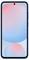 Ein Smartphone mit blauem Rahmen und einem Display, das ein Farbverlaufsmuster in Rosa und Blau zeigt.