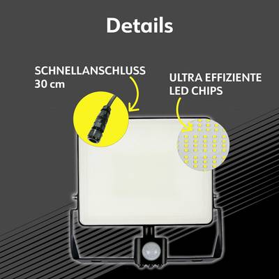 'Details': Leuchte mit schnellem Anschluss (30 cm) und ultraeffizienten LED-Chips.