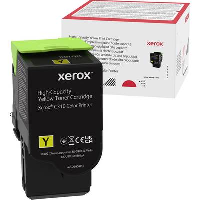 'Xerox Hochkapazitäts-Gelbkartusche für C310 Farbdrucker. Enthält eine Originalverpackung und eine Einzelpatrone.'