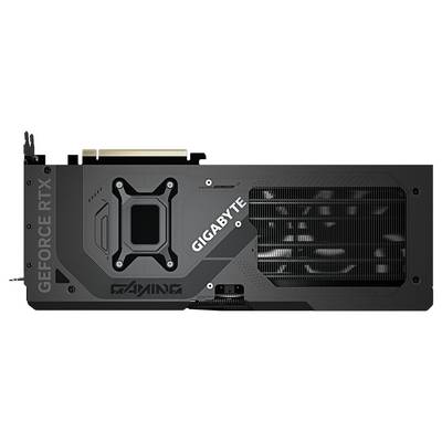 NVIDIA Grafikkarte im Querformat, Modell 'GIGABYTE GeForce RTX'. Sichtbar sind Lüfter und Kühlrippen. Ideal für Gaming und Grafikleistung.