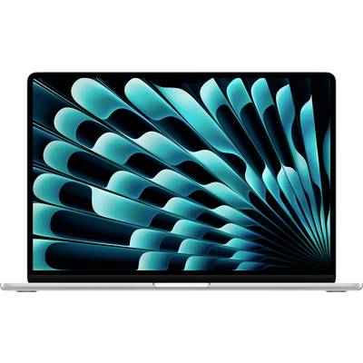 Ein Laptop mit einem Bildschirm, der ein abstraktes Muster in Grüntönen zeigt. Design erinnert an Wellen oder Federn.