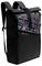 Ein schwarzer Rucksack mit einem farbigen Muster und dem Schriftzug 'REPUBLIC OF GAMERS'. Geeignet für Laptops und technische Ausrüstung.