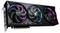 Drei-lüftige Grafikkarte mit RGB-Beleuchtung. Designed für Hochleistungs-PCs, schwarz mit futuristischem Design.