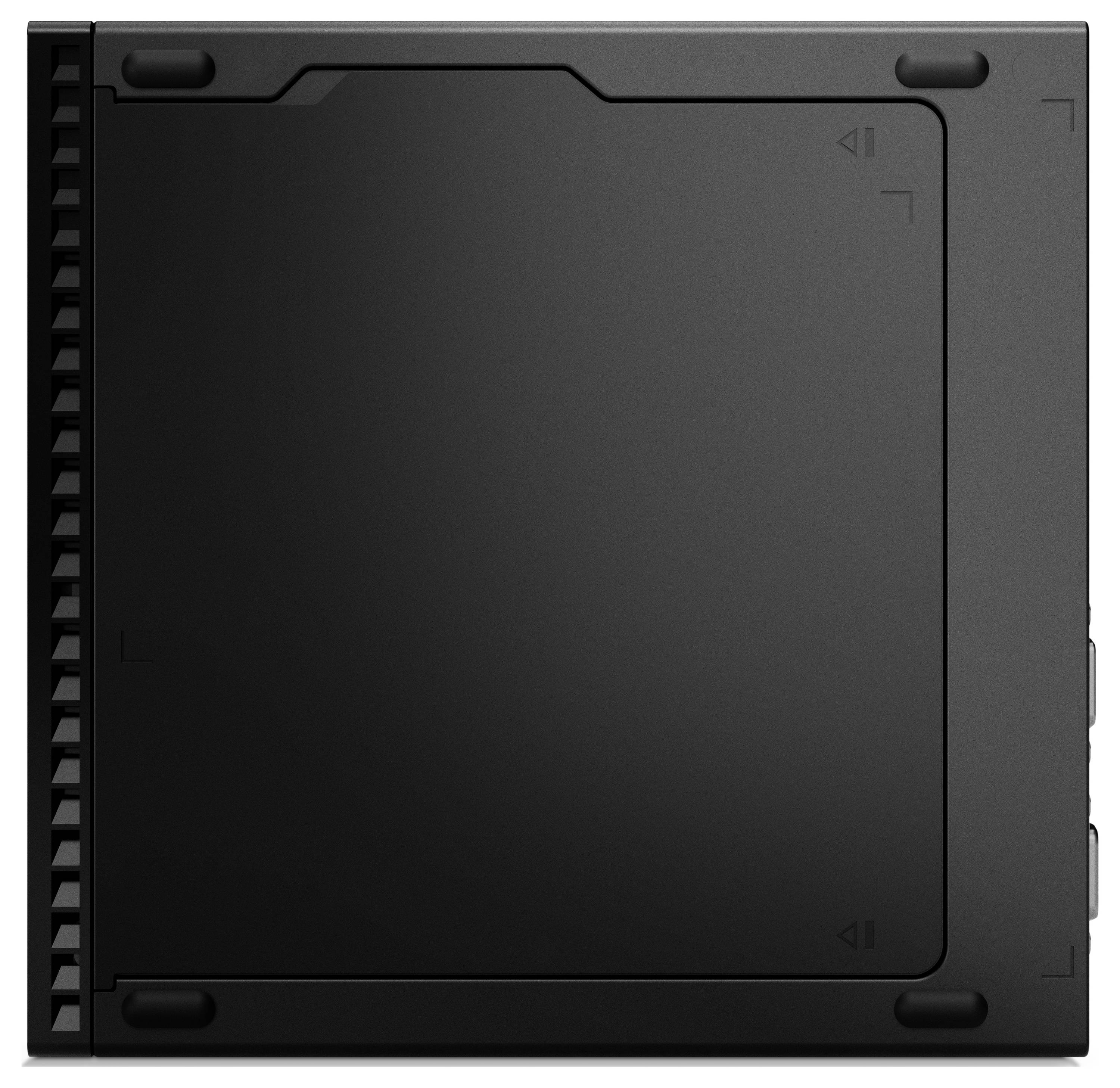 Ein kühlender Lüfter auf der Seite eines schwarzen Geräts, vermutlich eines Computers, mit Lüftungsschlitzen an der linken Kante.