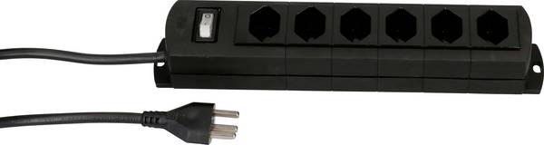 Max Hauri 124467 Steckdosenleiste mit Schalter  Schwarz CH-Stecker 1 St.