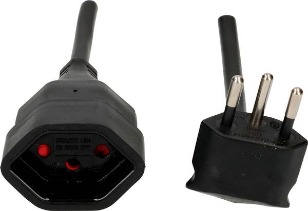 Max Hauri 130416 Strom Verlängerungskabel   Schwarz 3 m H05VV-F 3G 1 mm²