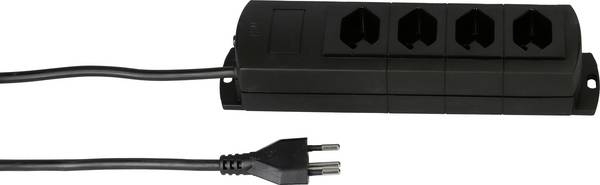 Max Hauri 136320 Steckdosenleiste ohne Schalter  Schwarz CH-Stecker 1 St.
