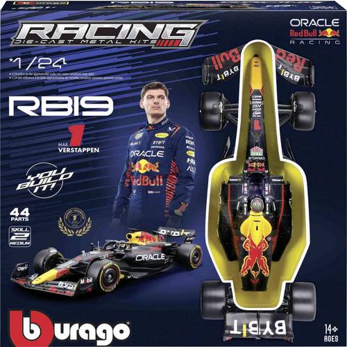 Bburago F1 KIT RedBull RB19 mit Helm, #1 Verstappen 1:24 Modellauto